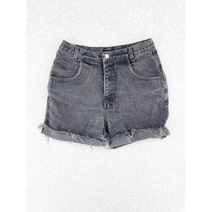 Romper Vintage Denim Fray Hem Shorts Bow Back Made in USA 100% Cotton Size 13